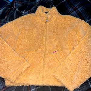 XL Nike Womens Sherpa Active Swoosh Cropped Jacket